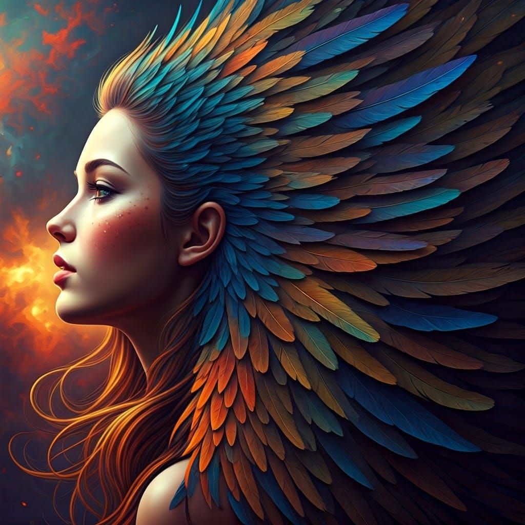 Feathered Hair: Avian-Inspired Plumage in Hyperrealism