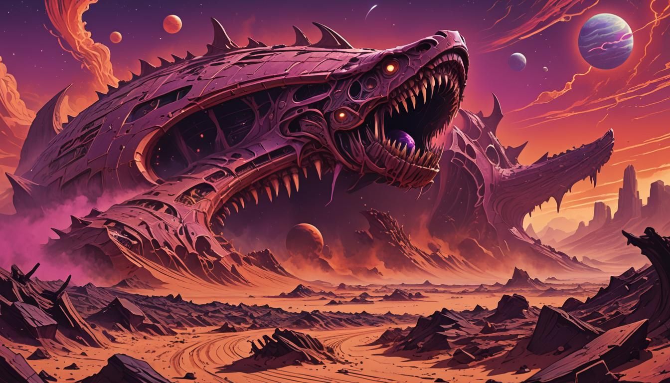 Retro Comic Art: Gothic Architecture on Mars