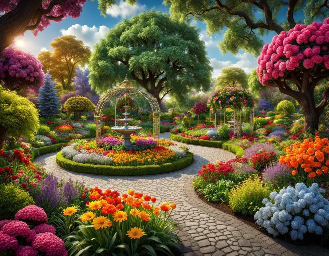 Gemstone Garden: A Hyperrealistic Vision in Vivid Color