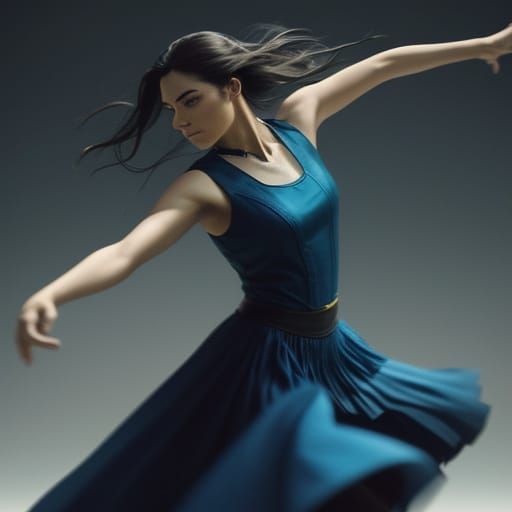 Woman Dancing Energetically Cinematic Film Still