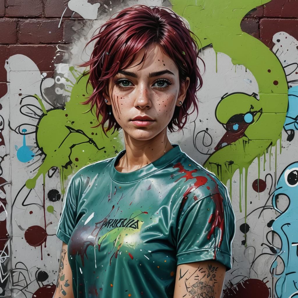 Graffiti Art Portrait of a Puerto Rican Model