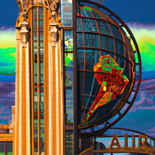 Chicago World Fair with Atlas Shrugged, Art Deco Style