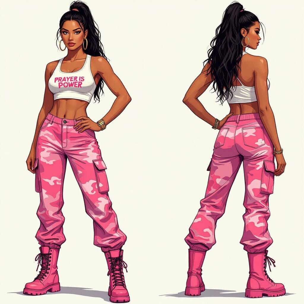 Pink Camo Confidence: A Head-to-Toe Fashion Statement