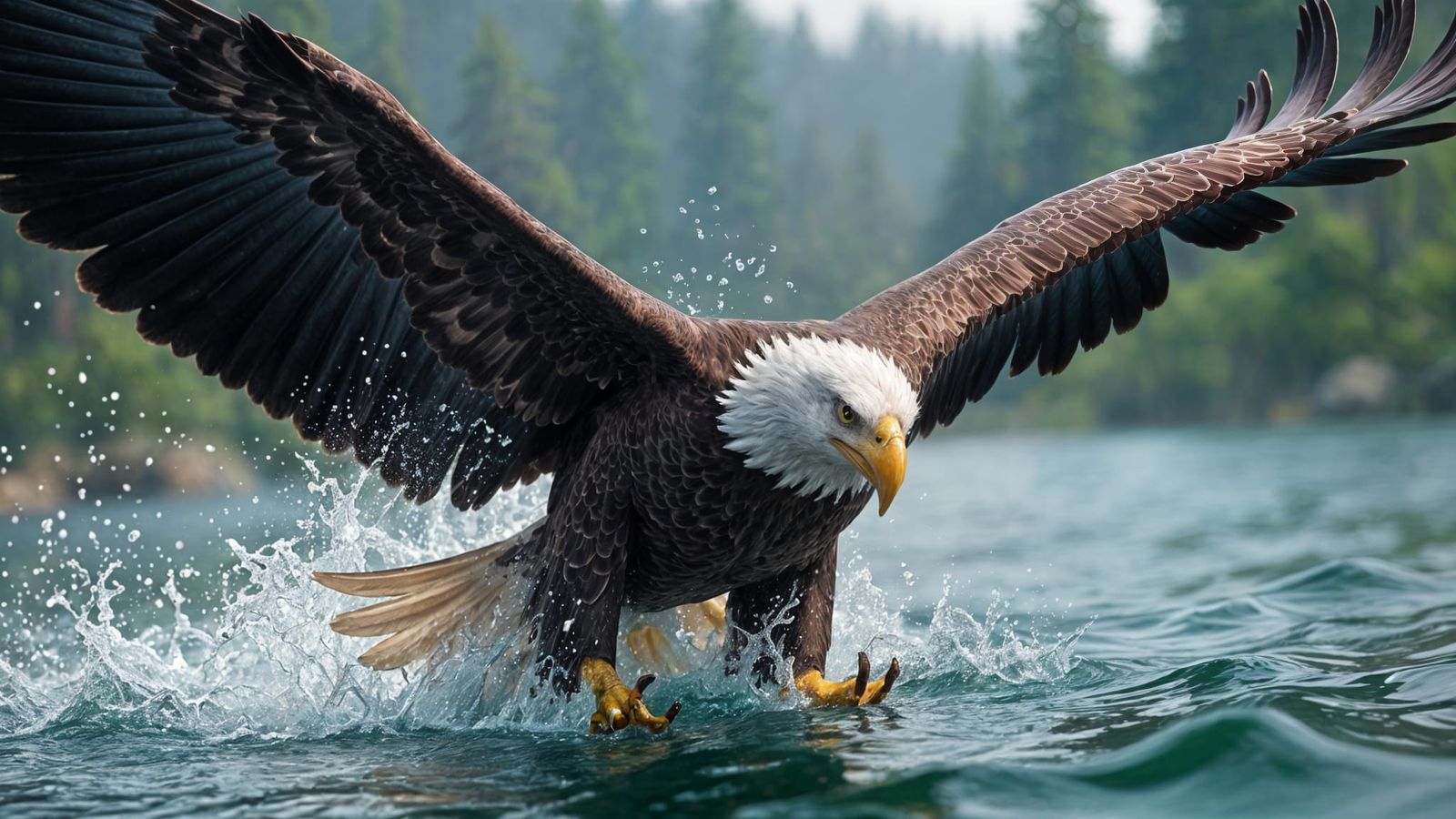 Bald Eagle Diving: Photorealistic Wildlife in Action