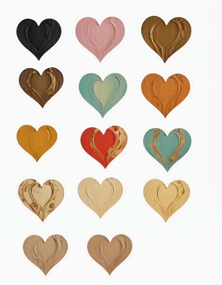 Glamorous Art Nouveau-Inspired Swirly Hearts with Oil Paint...