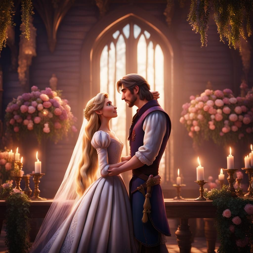Rapunzel and Flynn Rider's Wedding: Detailed Matte Painting