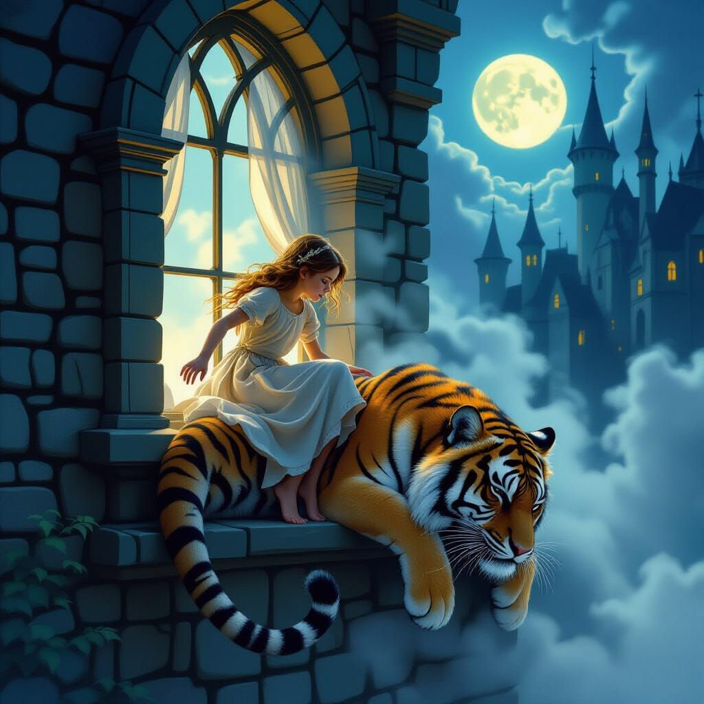 Teen Girl Escapes Castle Window Using Tiger Tail