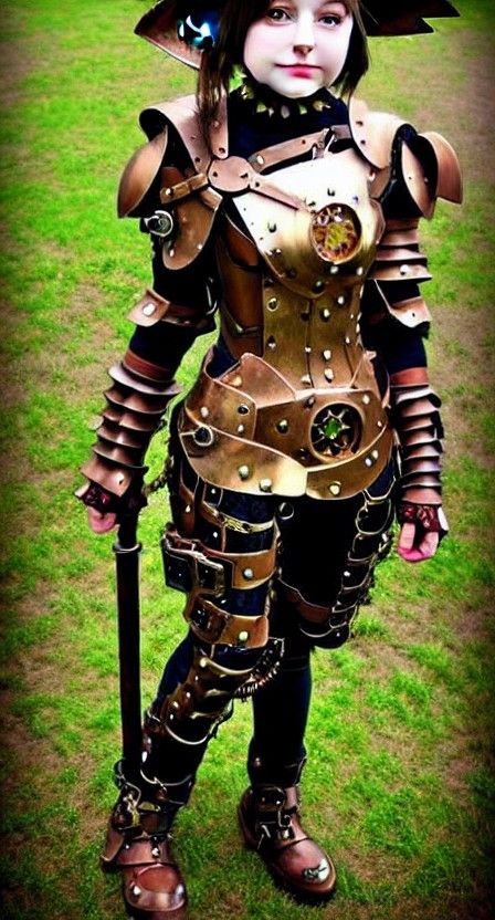 Steampunk Armor Girl in Ornate Detail