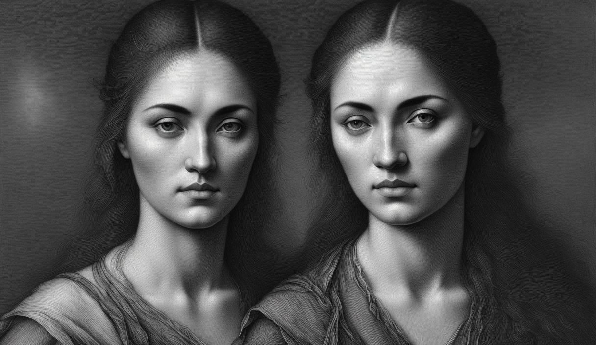 Detailed Charcoal Portrait with Dark Eyebrows