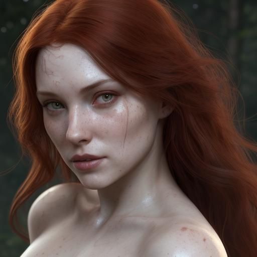 Enchanting Woman Beckons in Hyperdetailed Art