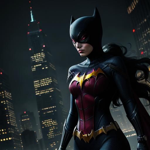 Spider-Woman and Batgirl in Dark City