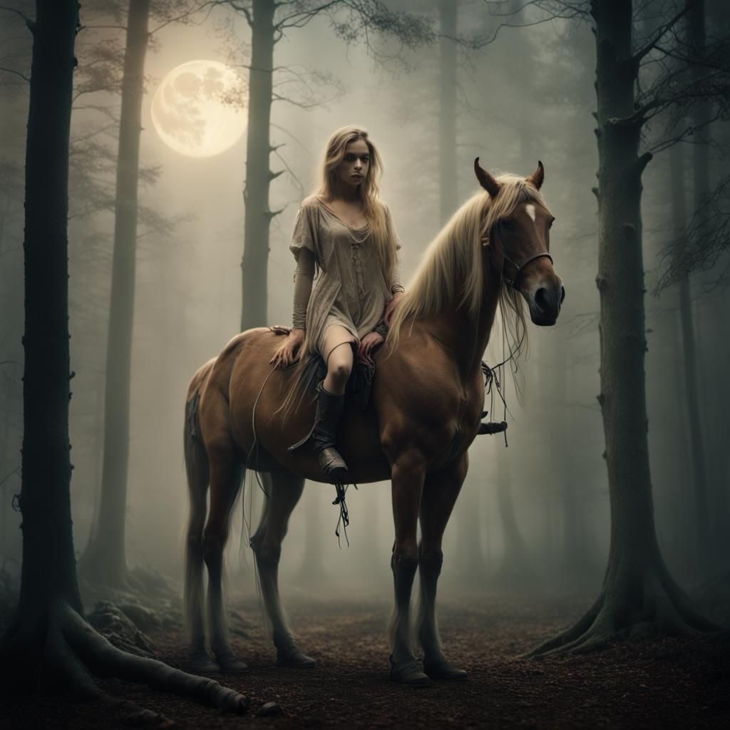 Centaur in Misty Forest: Cinematic Film Still