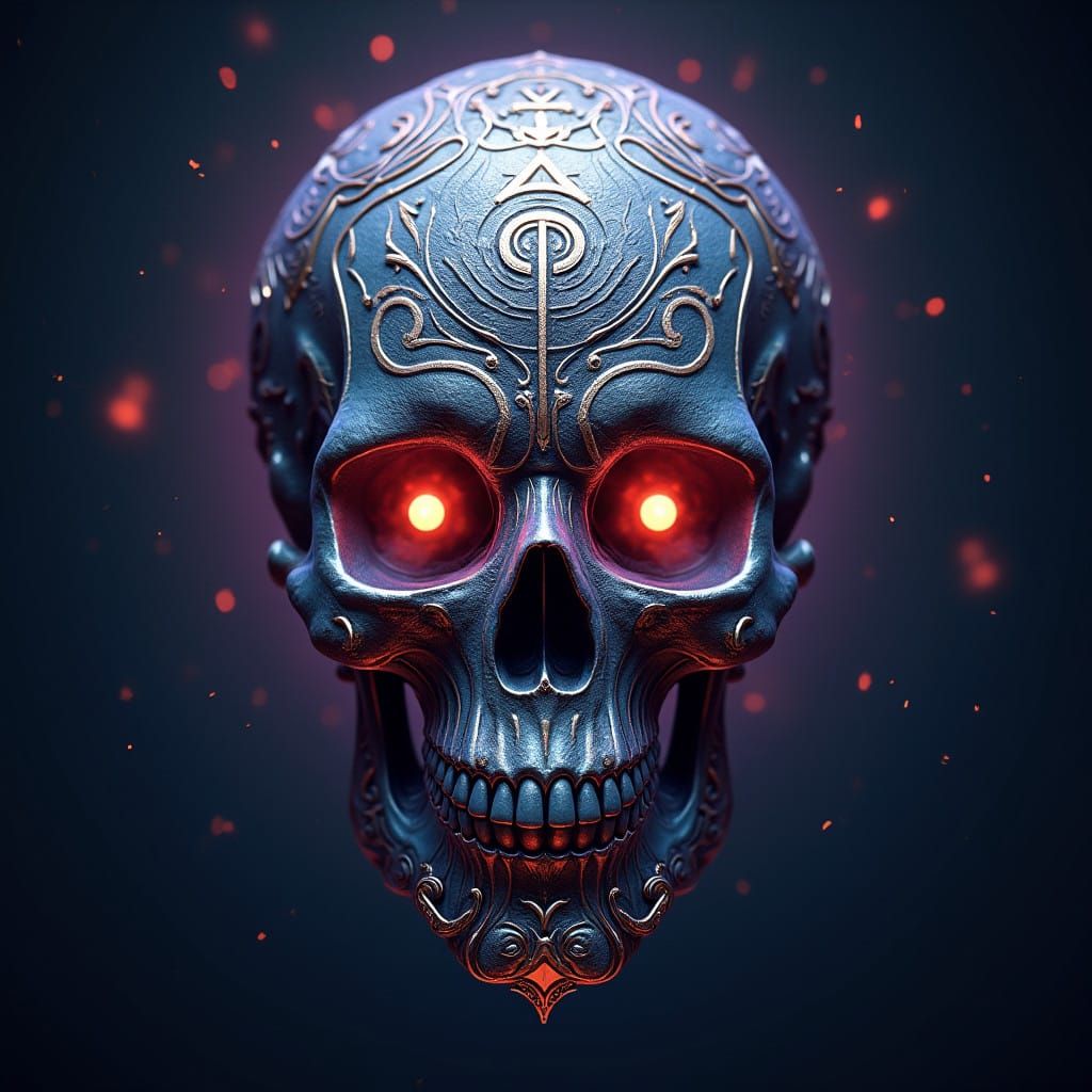 Ethereal Skull in Dark Fantasy Style