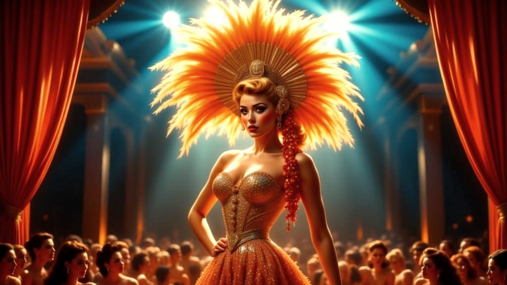 Dazzling Showgirl in Vintage Cabaret Style