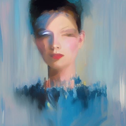 Ballerina in Elegant Portraiture with Soft Brushstrokes and ...