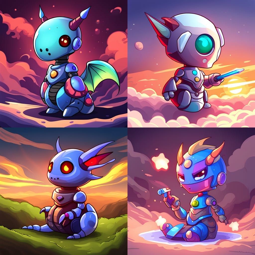 cute robot chibi slime dragon 2