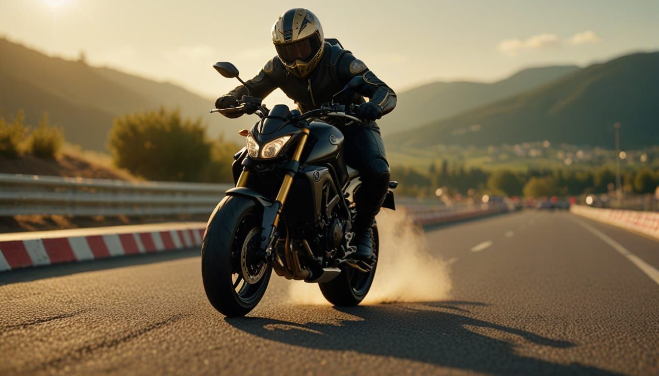 Miniature Biker Wheelie on Yamaha MT-09 SP