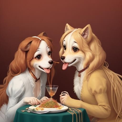 Lady and the Tramp Spaghetti Kiss
