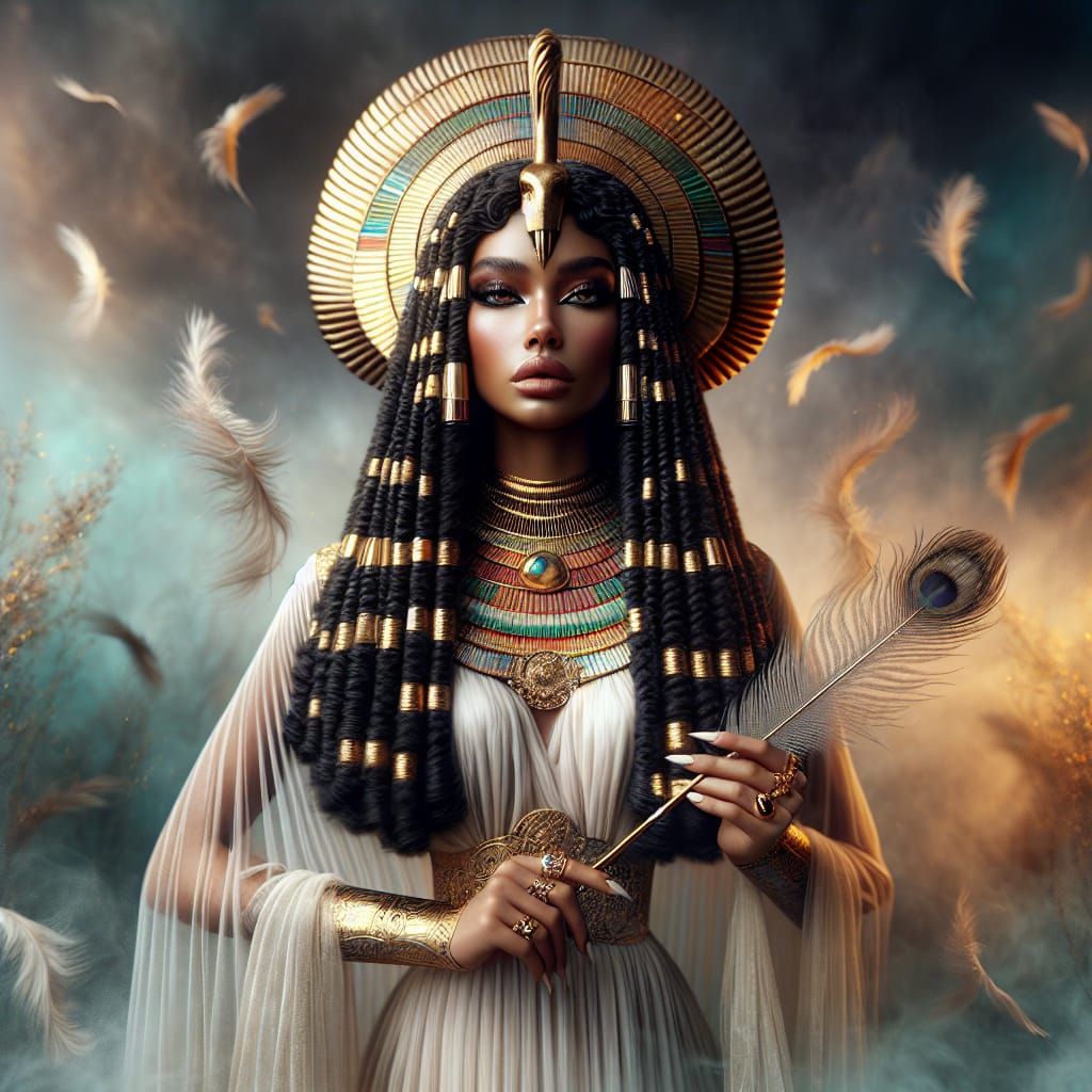Majestic Ma'at Goddess of Truth and Balance in Ancient Egypt...