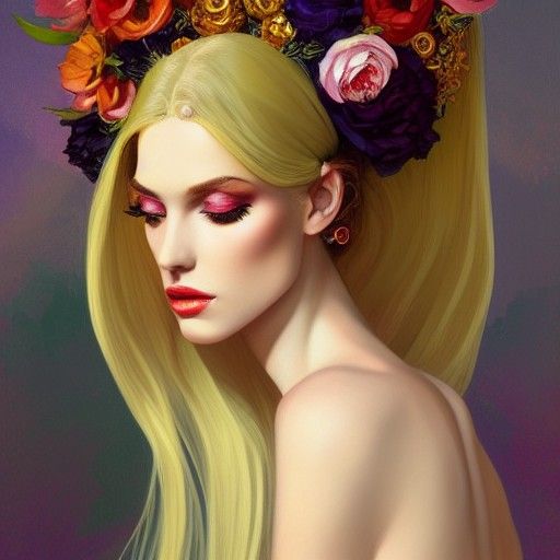 Decadent Male God as Goddess Portrait