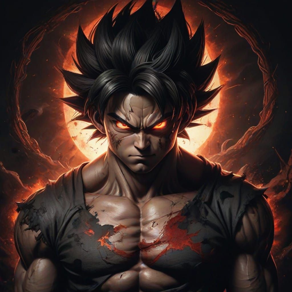 Goku's Descent into Darkness: A Gothic Super Saiyan