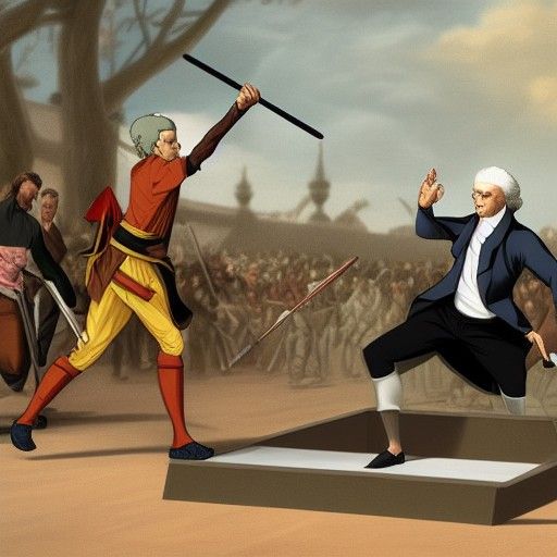 Thomas Jefferson vs Zoro in Skatepark: Matte Painting