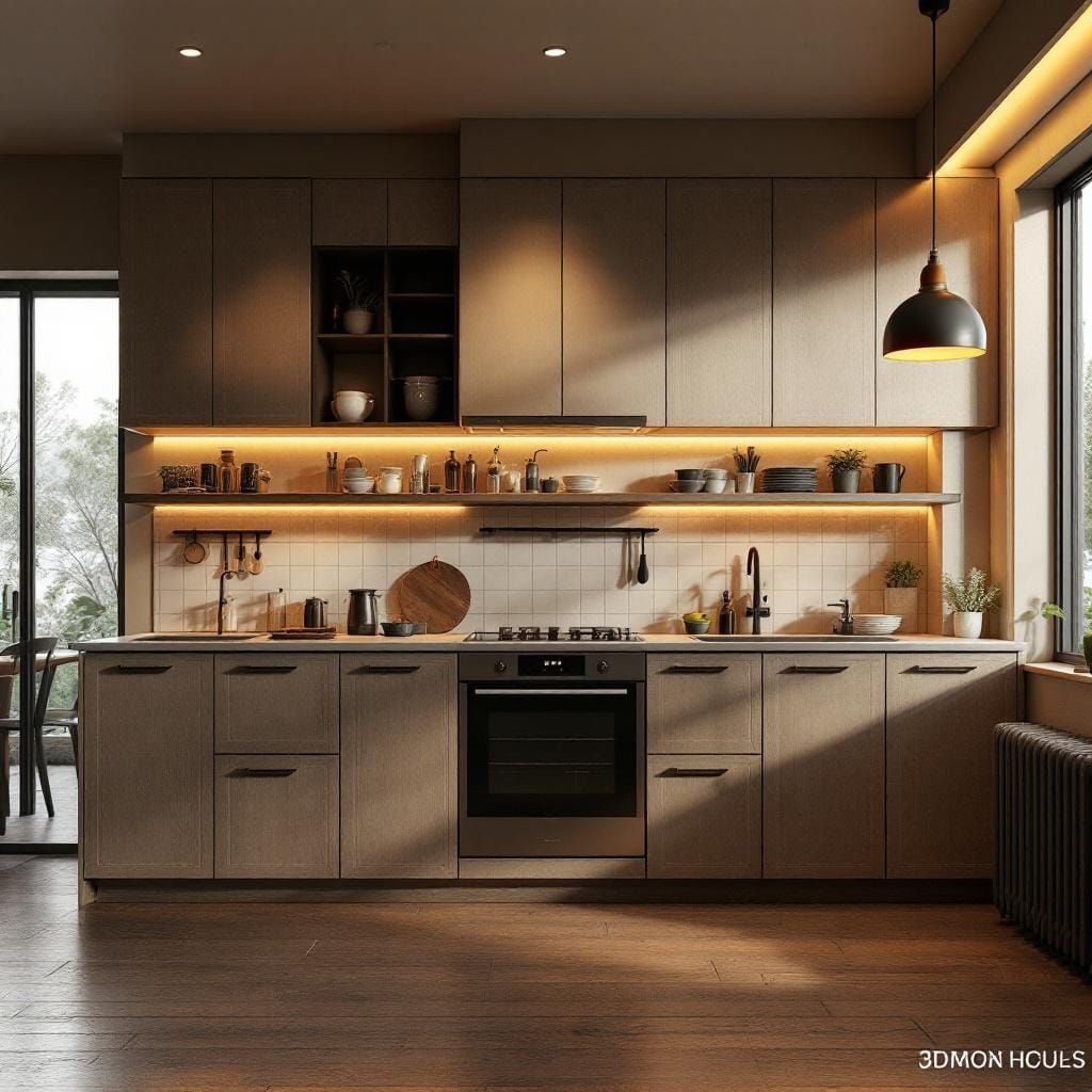 Hyperrealistic Kitchen Interior Render in Photorealistic Sty...