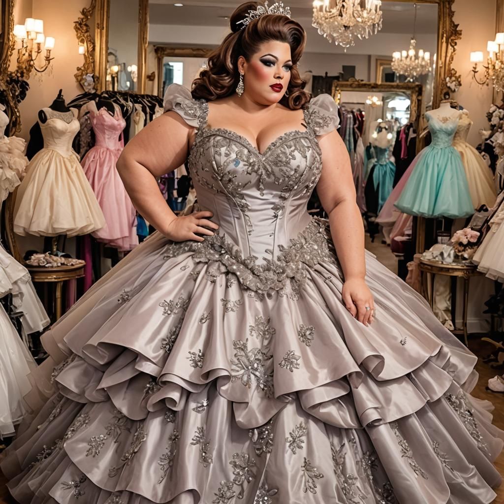 Extravagant Drag Queen in Satin Wonderland