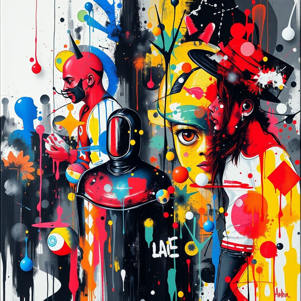 Colorful Lilies in Anime-Inspired Graffiti Art