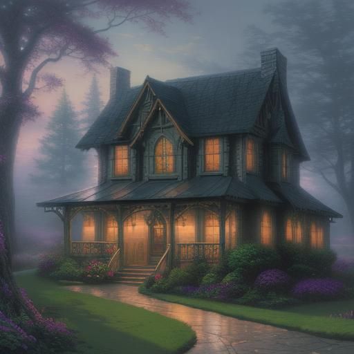 Ethereal House in Hyperdetailed Fantasy Style