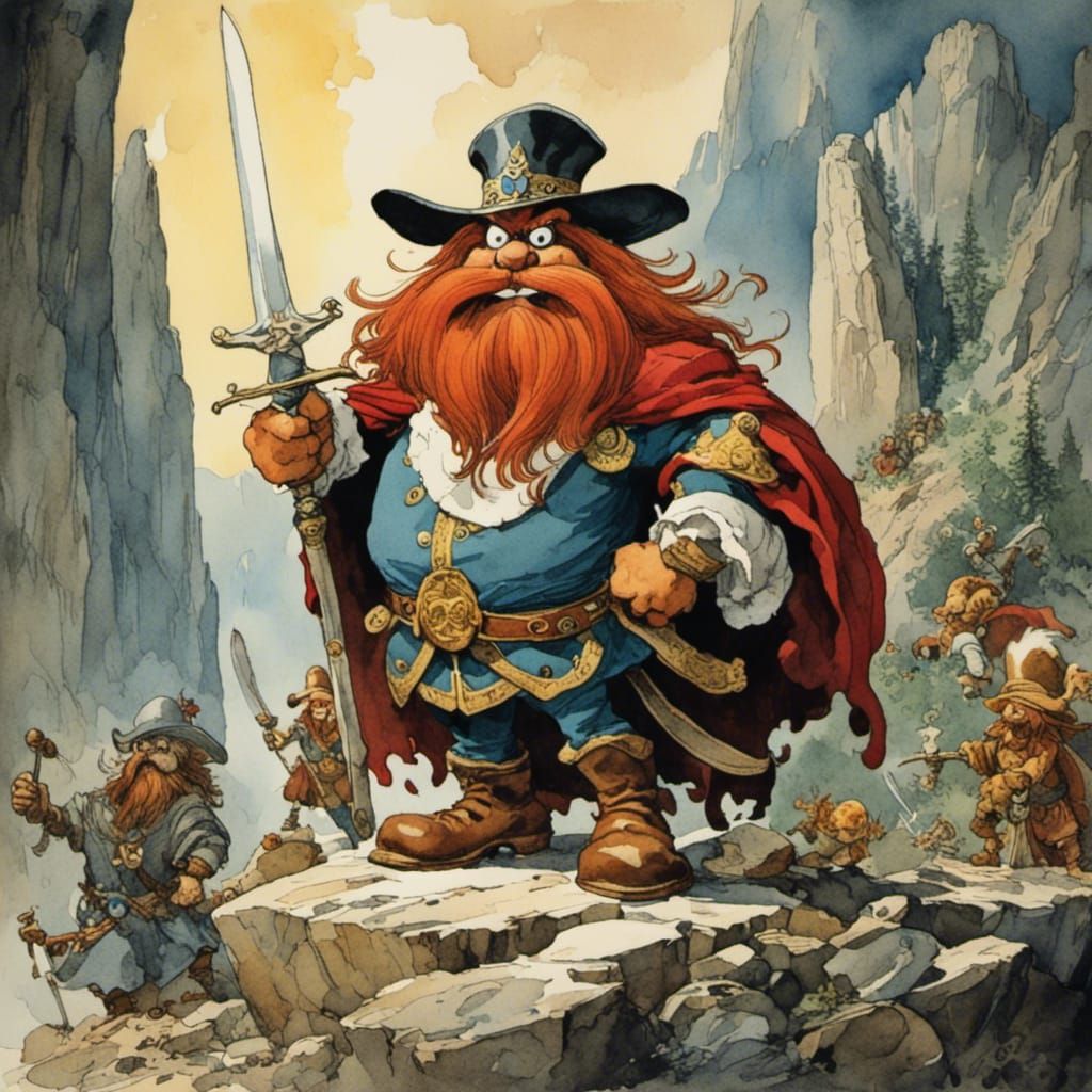 Yosemite Sam as King Arthur in Watercolor