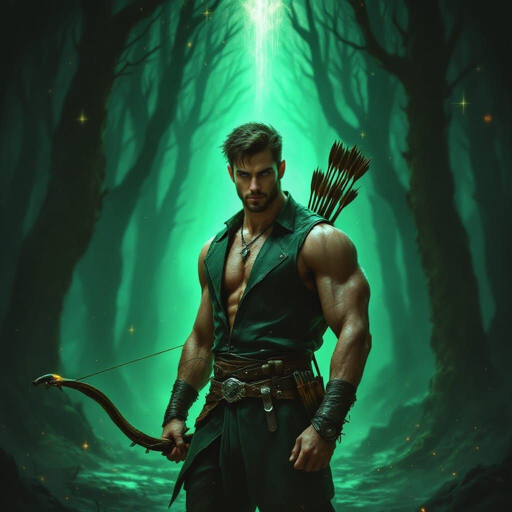 Handsome Archer in Sinister Green Forest