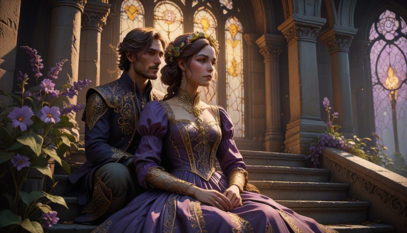 Kids in Vintage Bridal Clothes, Art Nouveau Style