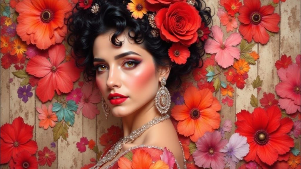 Elegant London Princess in Mixed Media Sketch