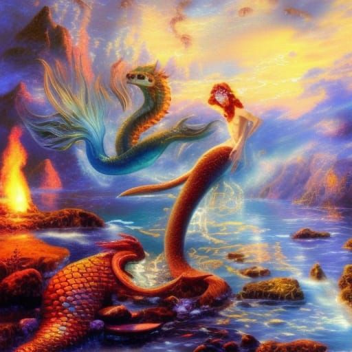 Ethereal Fantasy: Fire, Ice, Mermaids, and Dragons