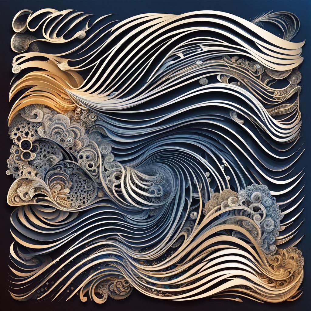 Abstract Vector Fractal with 3D Shading