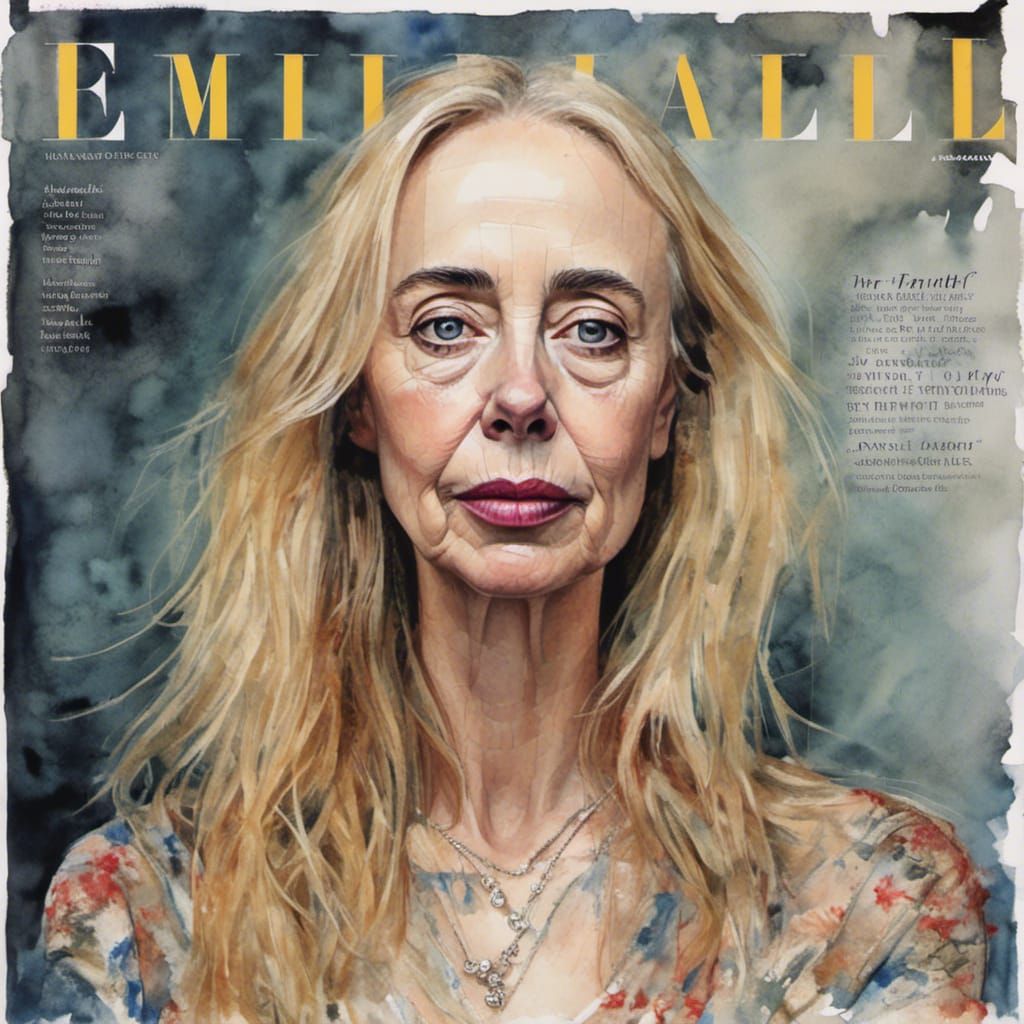 Mindful Monthly Magazine Cover with Ink Portrait