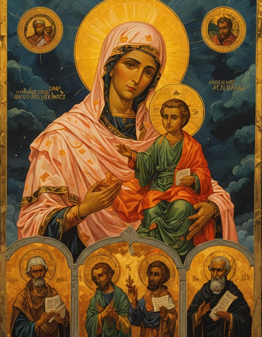 Virgin and Child in Sacred Comic Book Art