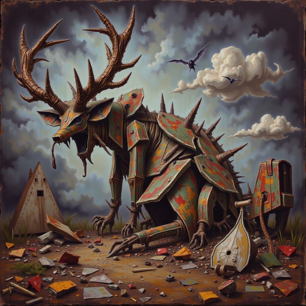 Origami Stag: Geometric Sculpture