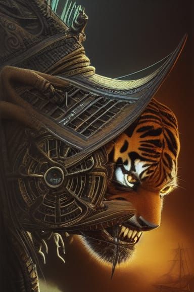 Tiger Pirate in Art Deco Cinematic Style