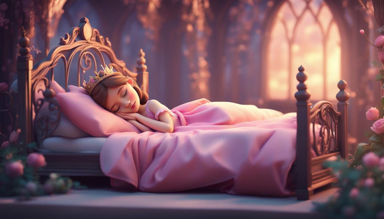 Sleeping Princess: 3D Animation in Pastel Colors