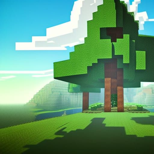 Minecraft Landscape in Studio Ghibli Anime Style