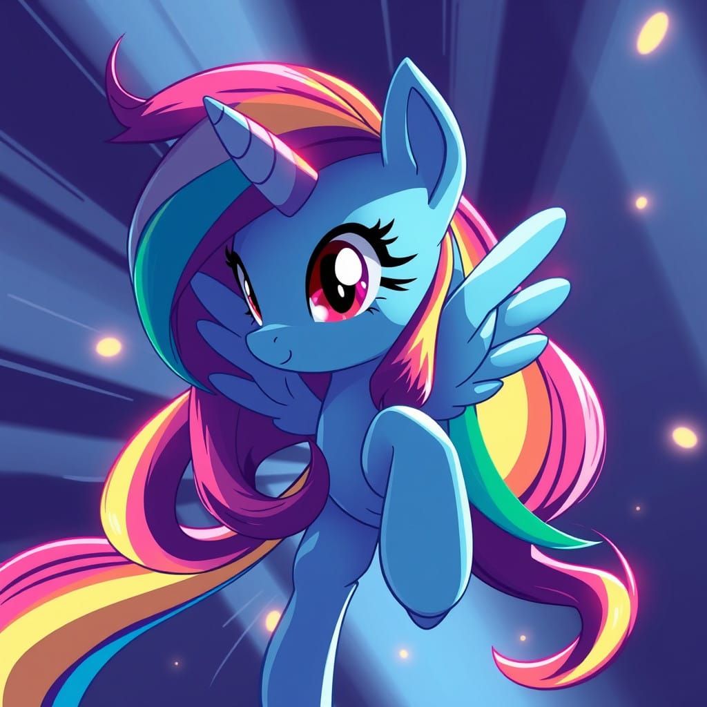 Vibrant Anime Goddess in Dynamic Flat Art Style