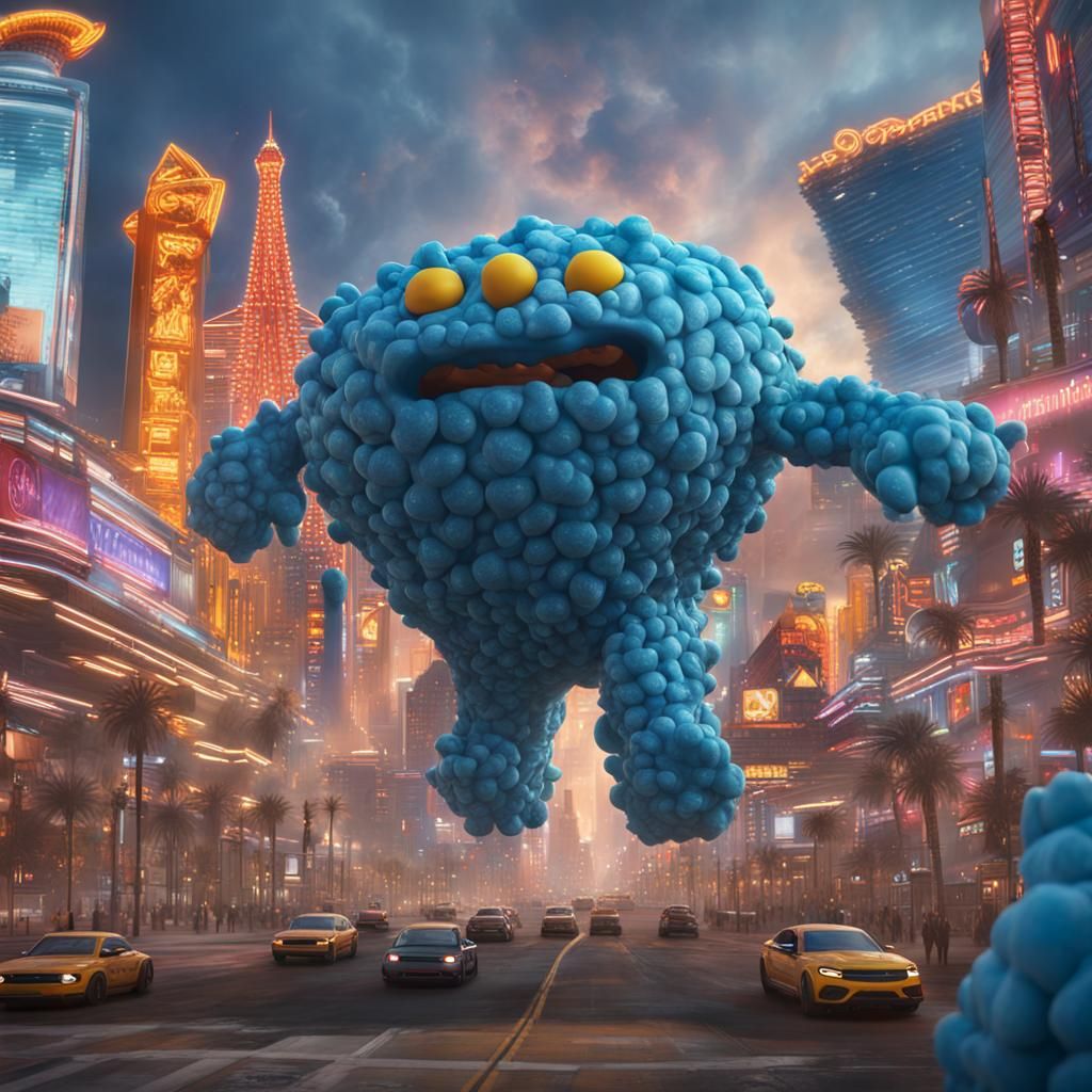 Giant Candy Monster Attacks Las Vegas