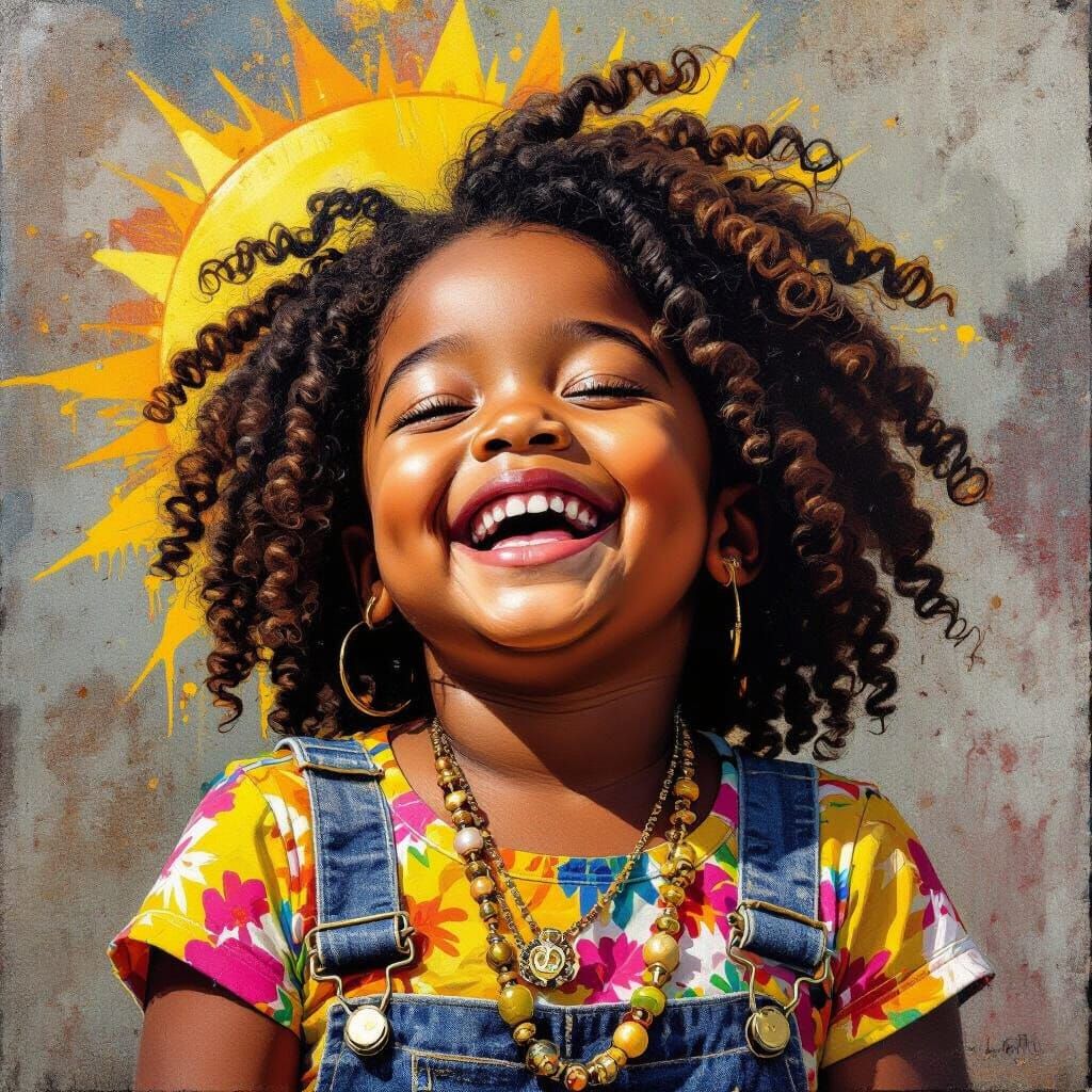 Joyful Black Girl Honors Assata Shakur with Vibrant Street A...