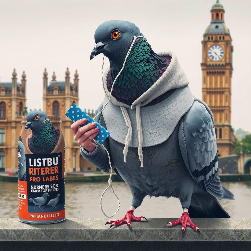 Majestic Pigeon Amidst Lisbon's Historic Beauty