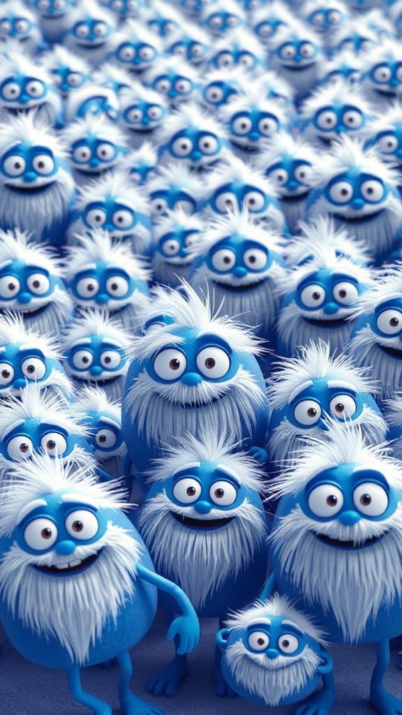 Whimsical Spherical Creatures in a Vibrant Dreamlike World