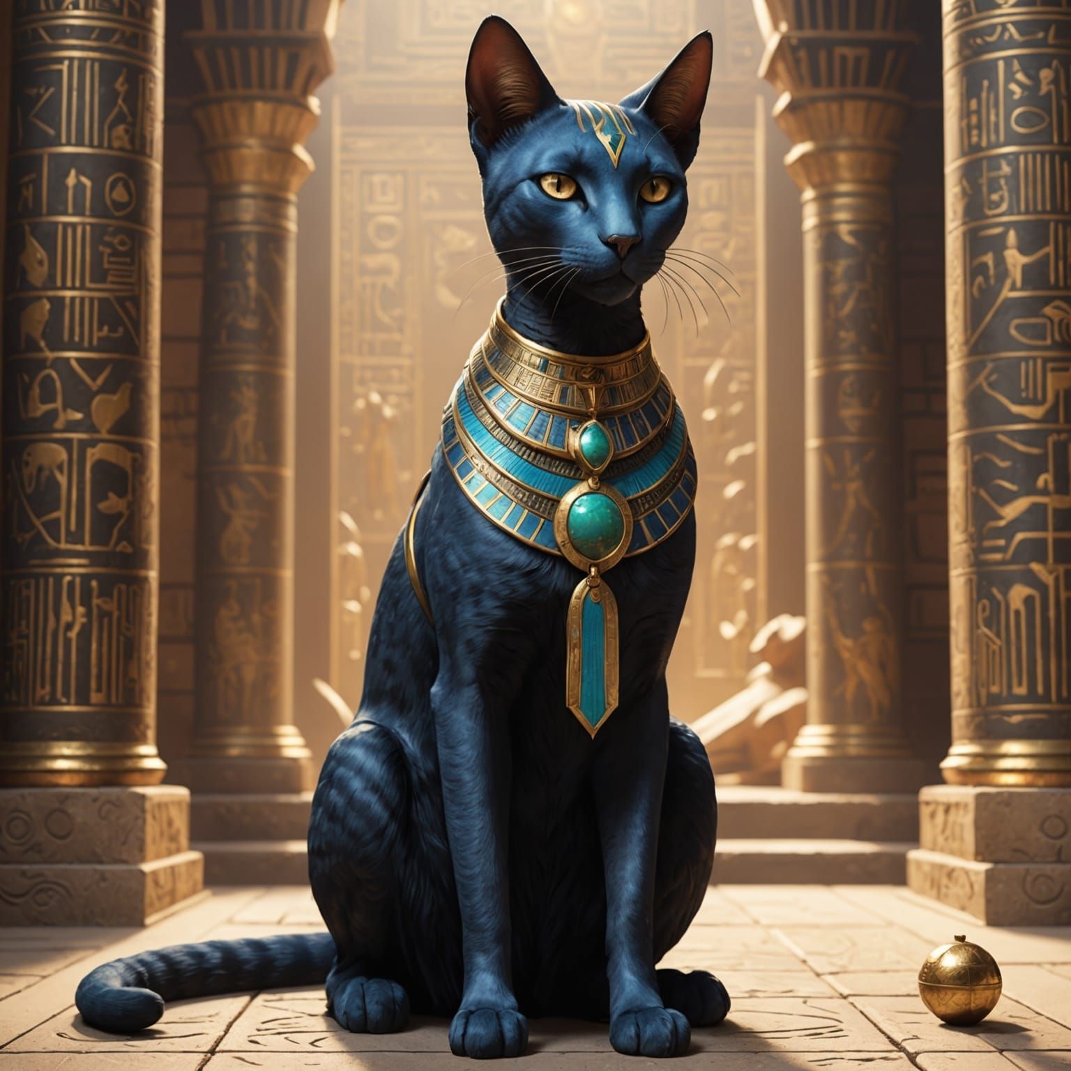 Egyptian Goddess Bastet in 3D Anime Style