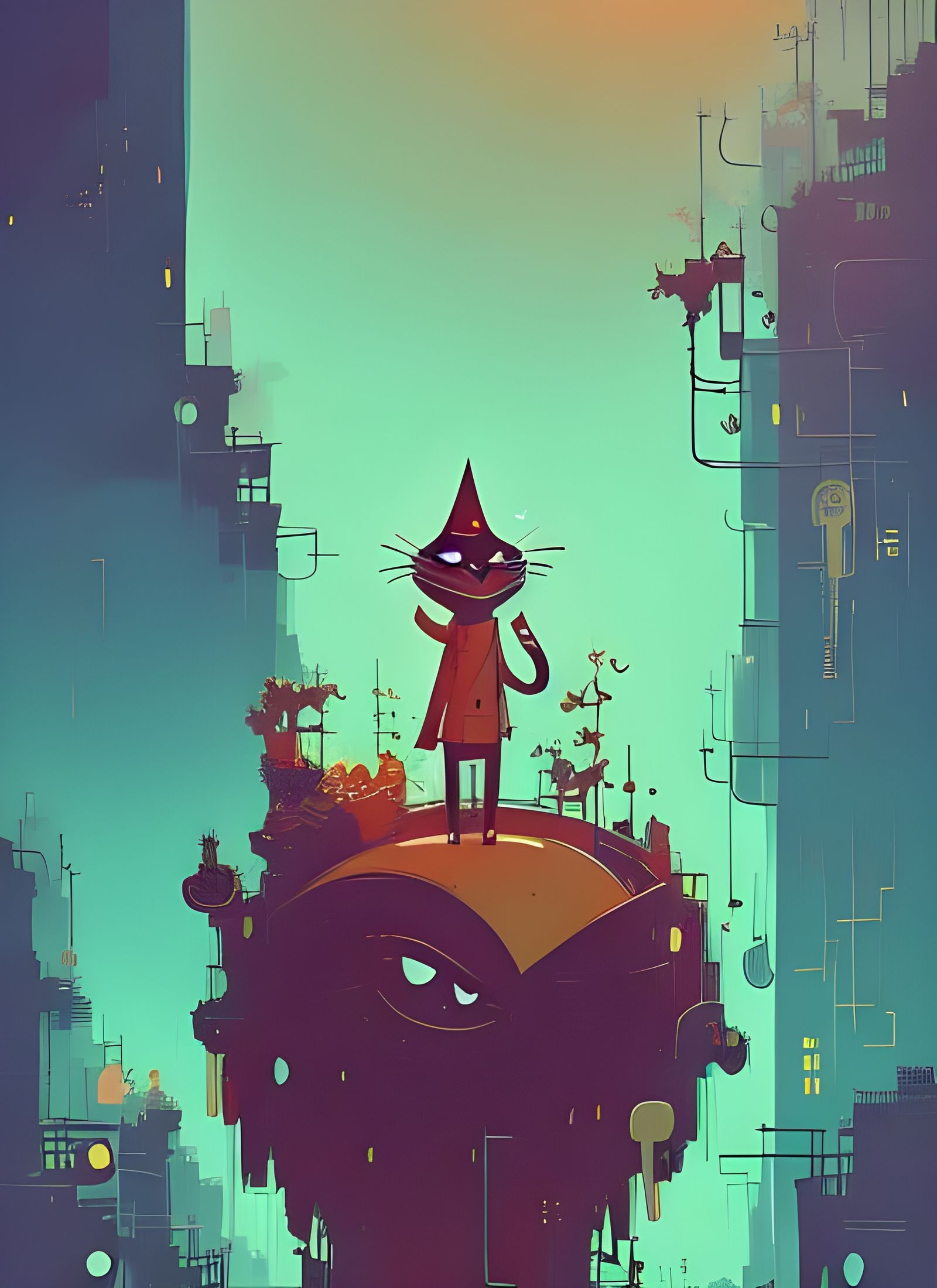 Cat King in Business Suit Composite Art