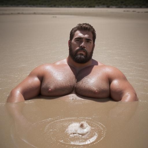 Man Sinking in Quicksand: Professional Photography